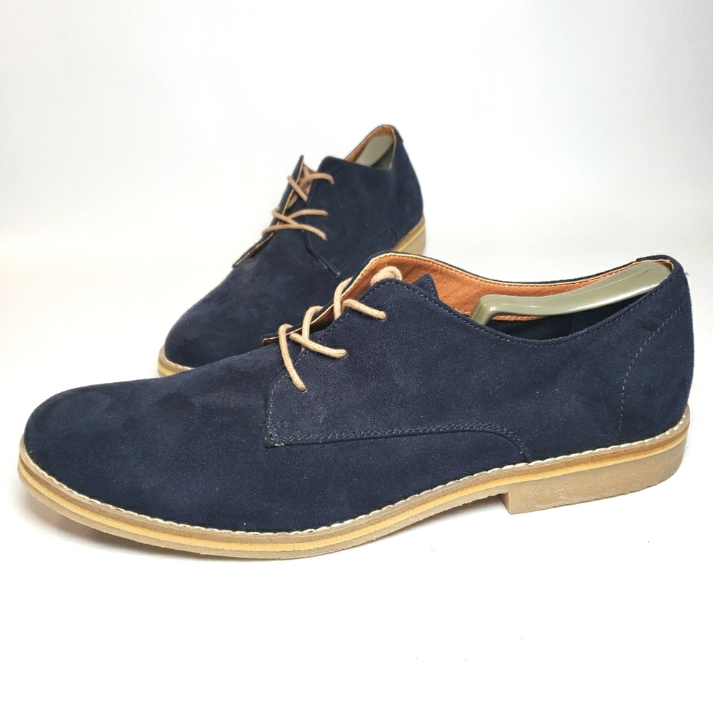 H&M Derby Men's Dark Blue Suede Casual Shoes Size 11.5 NWOT